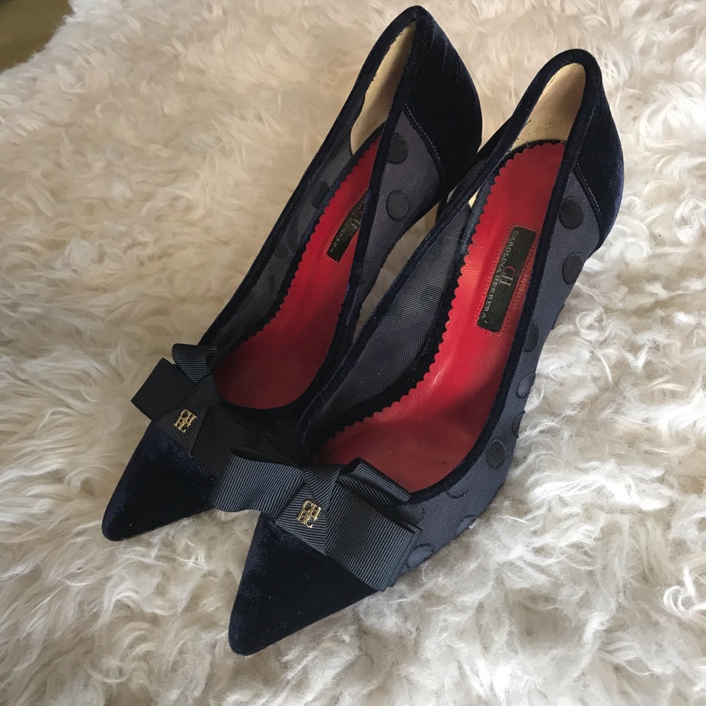 Carolina Herrera Gold CH Pointed Toe